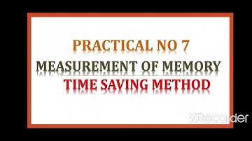 Measurement of Memory: Time Saving Practical in Urdu