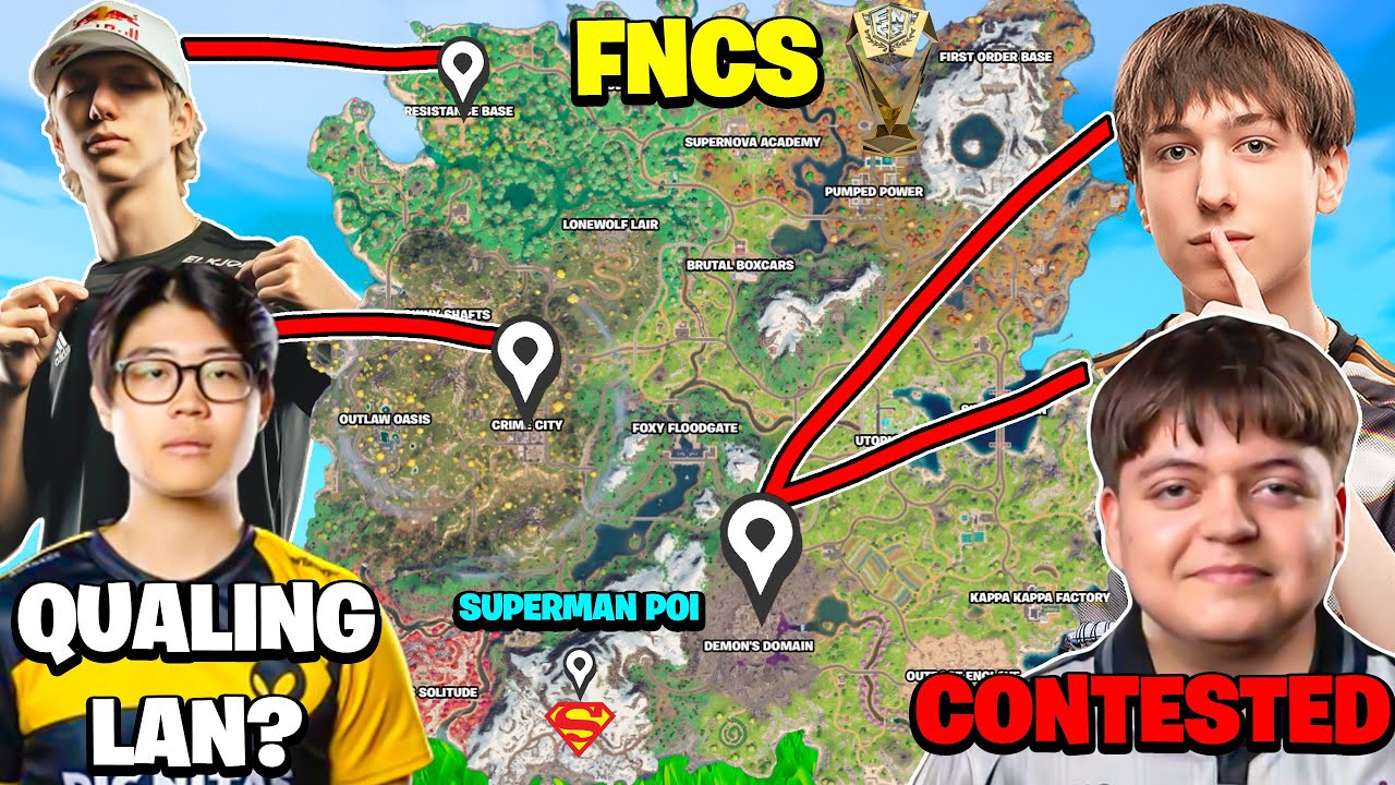 all CONFIRMED Pro's Drop Spots + NEW Trio's Going into FNCS... (who's contested, new POI & more!)