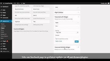 Best Free WordPress Theme AccessPress Ray - How to Add Featured Widget Bar | WordPress Tutorial