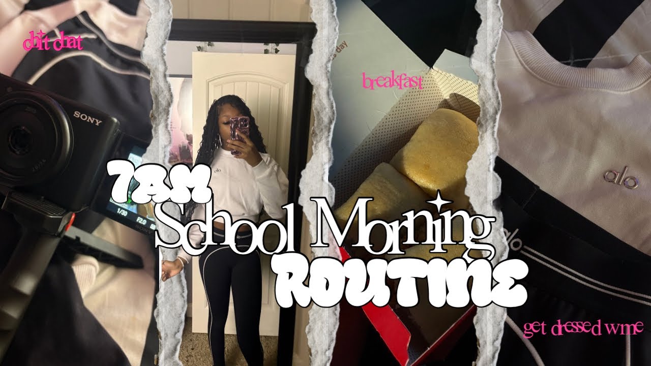 My 7am School Morning Routine! | gdwm , chitchat , breakfast , etc|