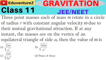Three point masses each of mass m rotate in a circle of radius r with constant angular velocity w du