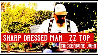 ZZ Top's Sharp Dressed Man played on 3 string Licence Plate Guitar chords