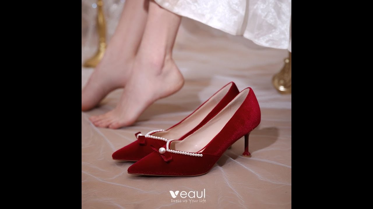 Chinese Style Women Wedding Shoes Low Thick Heel Pumps High Heels Stilettos  | eBay