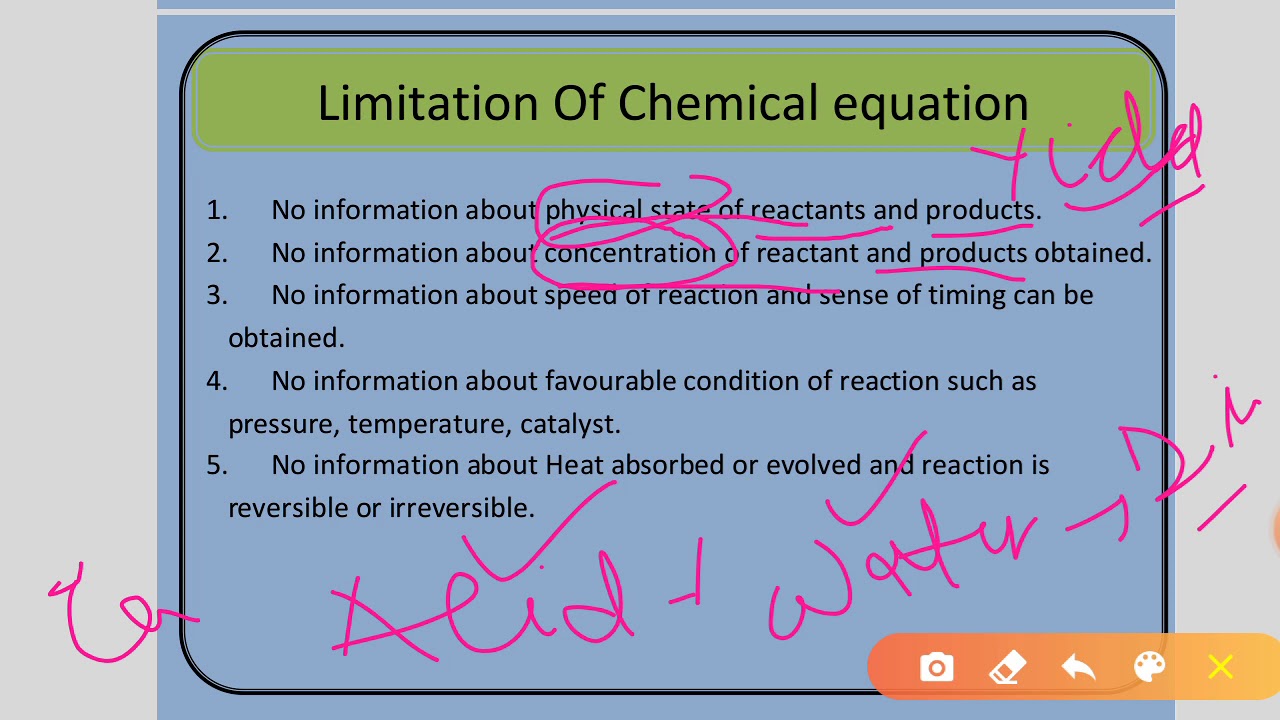 7 limitations Of Chemical Equation Chemical Reaction Equation class 7 limitations Of Chemical Equation Chemical Reaction Equation class
