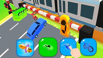 🚗Shape shifting running funny games all levels 1955