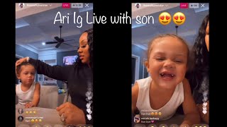 Ari Fletcher (therealkylesister) IG Live with son