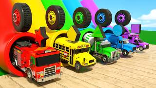 BINGO + Wheels On the Bus song - Learn colors with the Giant Wheels and figures| Baby Nursery Rhymes