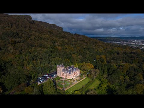Aerial video of Belfast Castle in the autumn