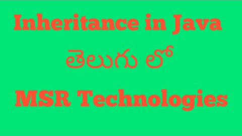 Inheritance in java with example in telugu