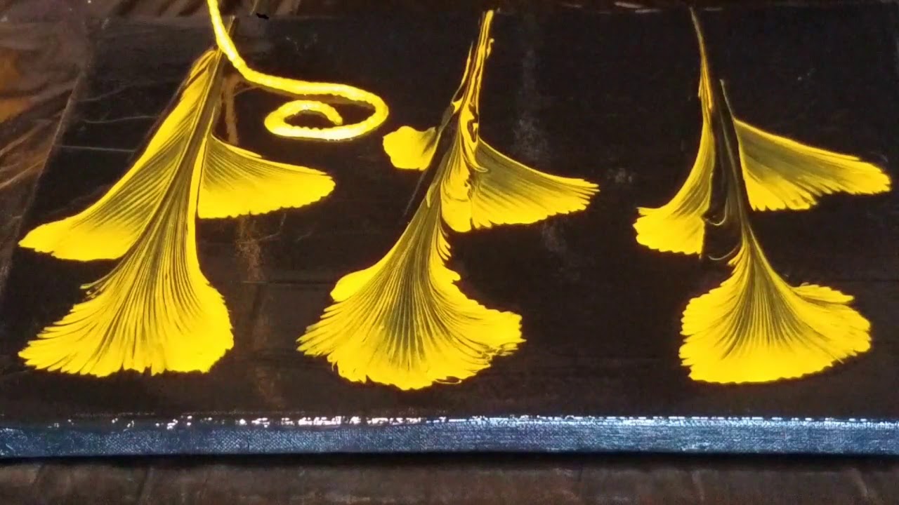 How to do chain pull acrylic painting flower - YouTube