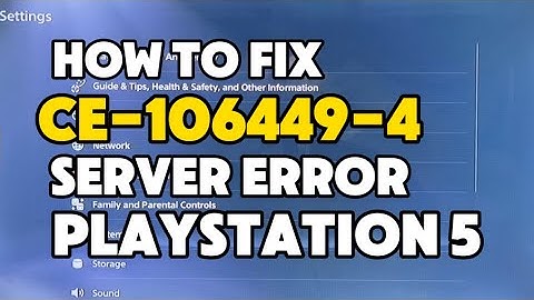 How To Fix PS5 Error CE-106449-4 An error occurred connecting to the server PS5