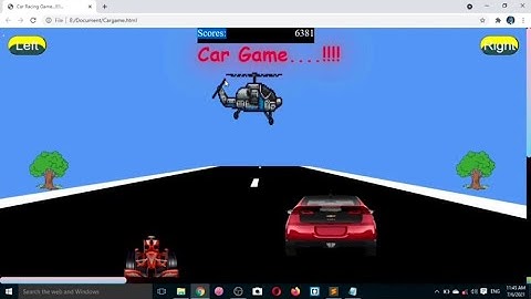Car Racing Game Create by HTML CSS and JavaScript.
