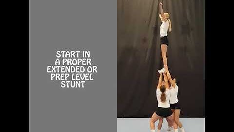 Front tuck (front flip) dismount instructional video - cheerleading group stunts