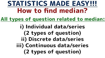FIND MEDIAN | ALL TYPES OF QUESTION | INDIVIDUAL, DISCRETE, GROUP DATA | SEE MATHS
