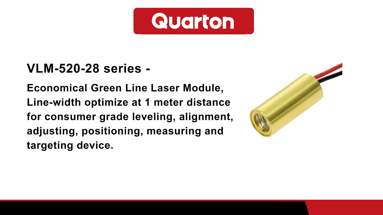 Quarton Laser Module VLM-520-27 LPA Direct Green Laser Line Generator  (Industrial Use Line Laser)