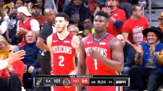 Zion Williamson scored 17 straight points for the Pelicans in the 4th quarter | Pelicans vs Spurs