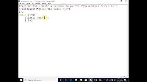 Write a program to print even numbers from 1 to n.