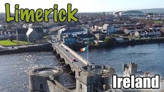 🇮🇪 Drone view - Limerick City, Shannon River / King John's Castle