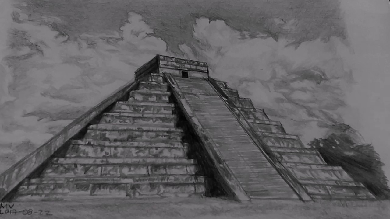 Cómo Dibujar una Pirámide Maya (versión larga) | How to Draw a Mayan  Pyramid/Temple - YouTube