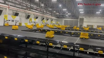 Sorting AGV with barcode RFID scanning send to location & outlet by outbound handling #xtstech #sort