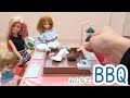 リカちゃん と バービーさん達で BBQ をしたら 面白かった