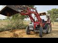 Tractor Jcb | Massey Ferguson 9500 4×4 Tractor | Tractor JCB pulling heavy tree from rear boom