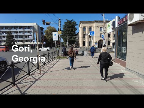 Walking Tour along the Fascinating Chavchavadze Street, Gori, Georgia 🇬🇪. October 2023.