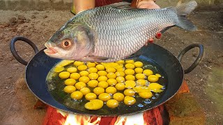 GIANT HERRING FISH in EGGS - Worlds Biggest Crispy Fish Cooking and Cutting Skills by Village People