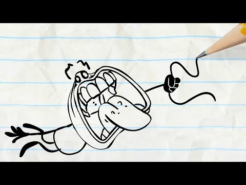 Pencilmate Finds A Crazy String! -in- "Line And Dine" Pencilmation Cartoons