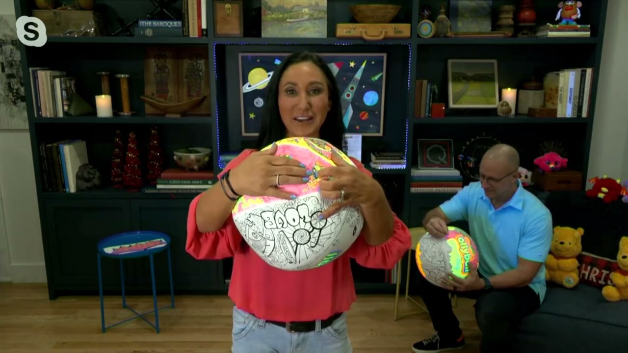 Ollyball Ultimate Colorable Indoor Play Ball 2-Pc Set on QVC