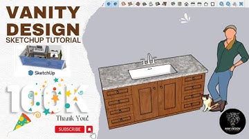Sketchup Tutorial | How to Make vanity design in sketchup complete video step by step | #makdesign