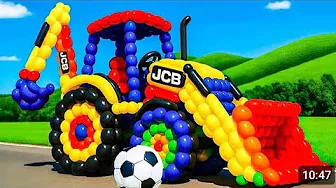 The mascot vibrato assistant JCB helicopter placed on the football field is popular, co-produced