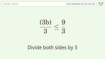 Solving Linear Inequalities: 3b is Smaller Than or Equal to 9