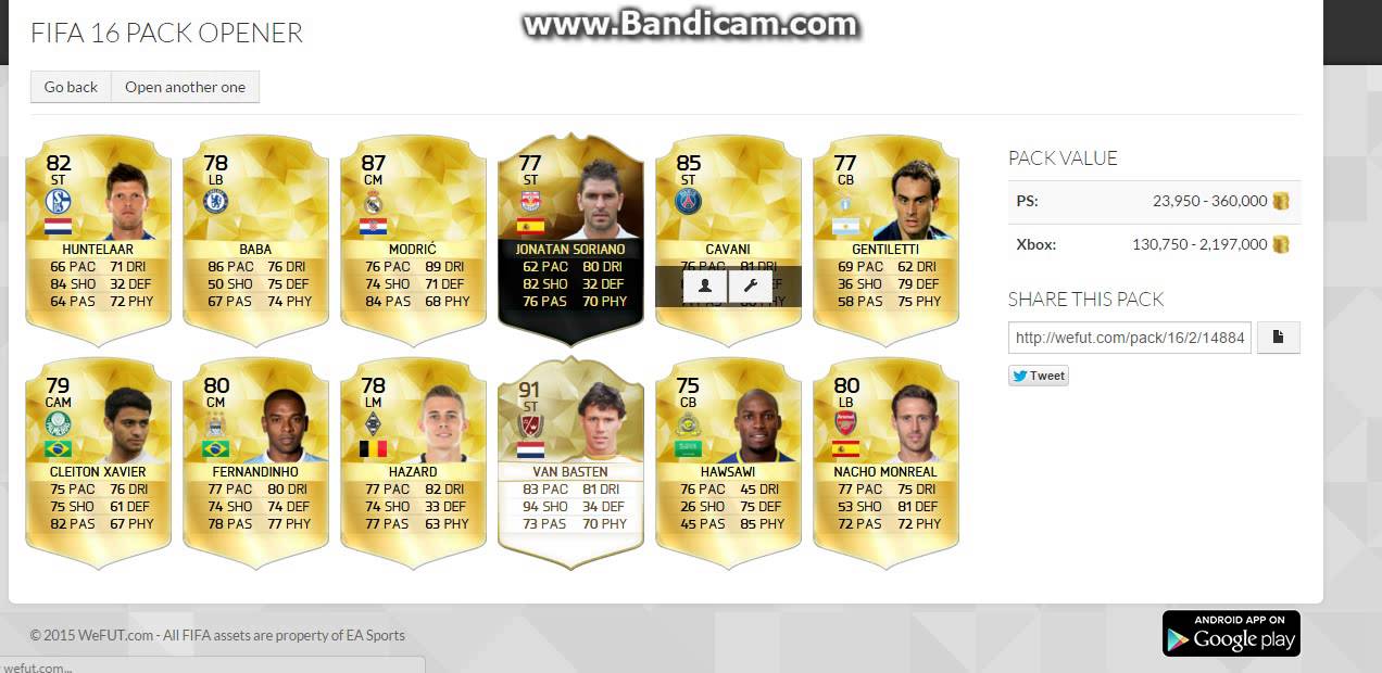 Fifa 16 WeFut Pack opening! - YouTube