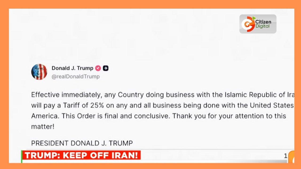 Trump: Countries doing business with Iran will pay a tariff of 25% ...