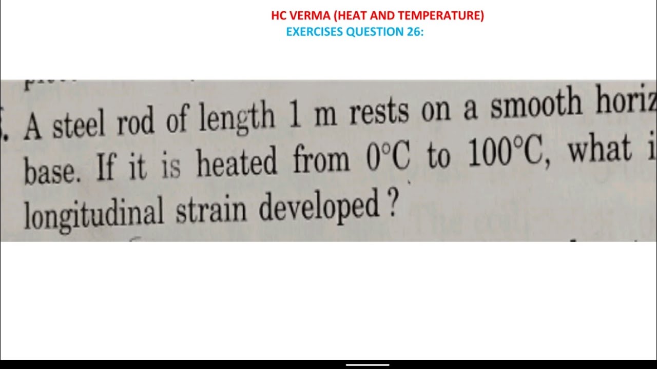 HC Verma Solutions Heat and TemperatureA steel rod of length 1 m