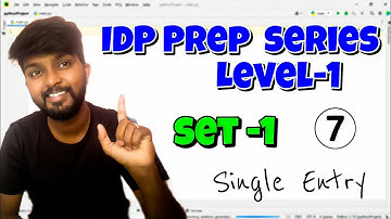 #7 Python IDP Preparation  Series Level 1 | Set 1 | Single Entry explained by shiva prasad m