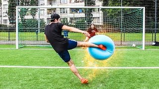 GYMNASTIKBALL FUßBALL CHALLENGE !