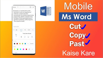 Ms Word Mobile me Copy Paste Kaise Kare | Ms Word Copy Past Cut In Mobile