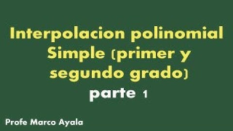 21. Interpolación Simple 1ro y 2do grado (parte 1/2)