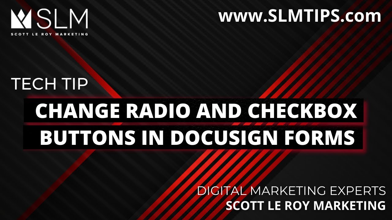 Tech Tip Change Radio and checkbox buttons in docusign forms YouTube