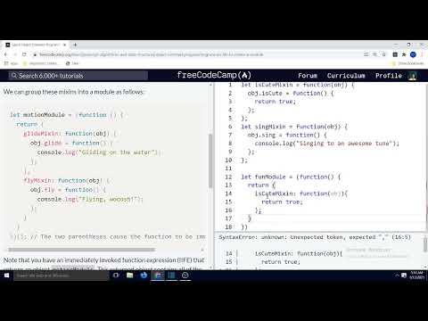 Use an IIFE to Create a Module   Object Oriente