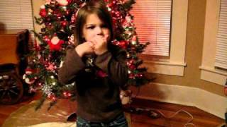 Ava Practicing for the Christmas Play