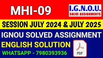 MHI-09 solved assignment 2024-25 | MHI-09 solved assignment 2025 | Ignou MHI-09 in English