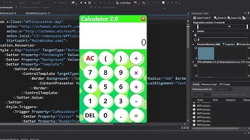 WPF Calculator Modern Bubble Design  - Tutorial in C#