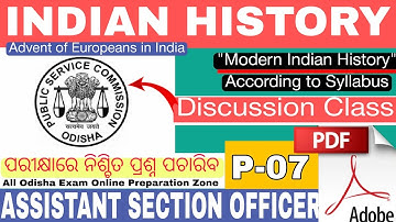 ASO MODERN INDIA MCQ//Discussion Class for ASO//ASO latest History Question//ASO Part-07//Latest Que