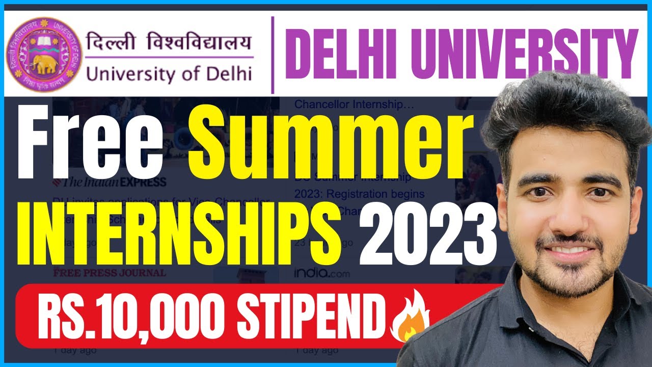 Delhi University Launched Internships In 2023 Paid Internship For 