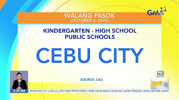 Walang pasok as of 5:36 AM (October 3, 2025) | Unang Hirit
