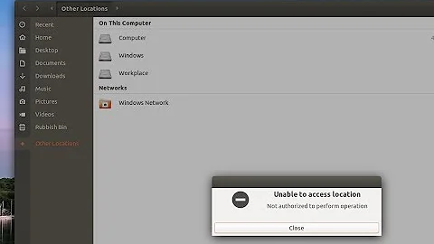 Ubuntu 18.04: Unable to access location Not authorized to perform operation