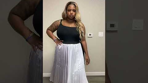 Midi Pleated Banding Skirt #curvyfashion